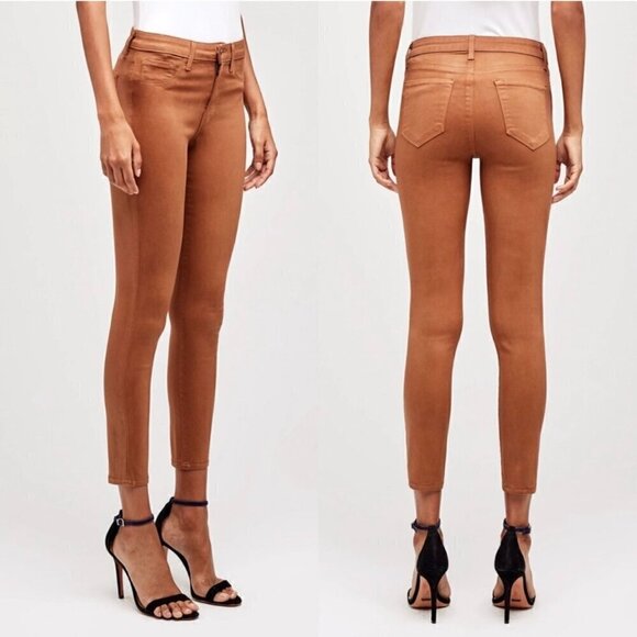 NWT L'AGENCE Margot High Rise Skinny Jean in Java Coated - Size 25 - Picture 6 of 6